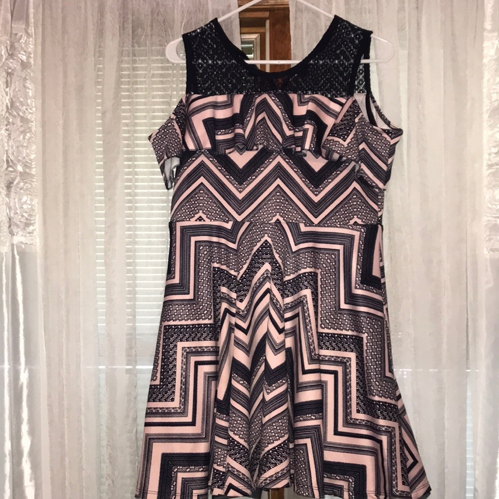 Pink and blue dress
